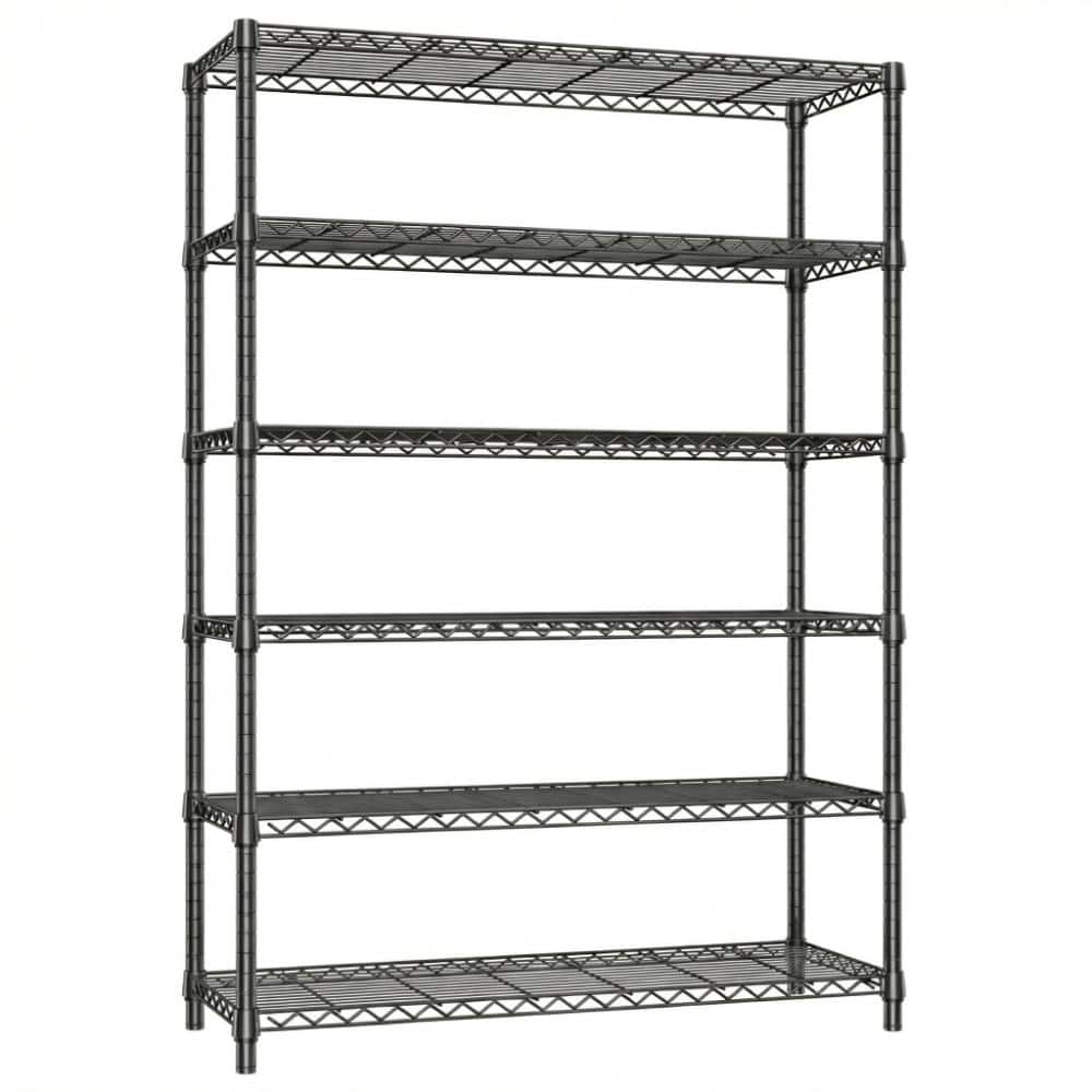 "6-Tier Metal Wire Storage Shelving, 2100 LBS, 17.7""D x 47.3""W x 82.4""H for Pantry Kitchen Garage, Black" price history on PriceWatchPro