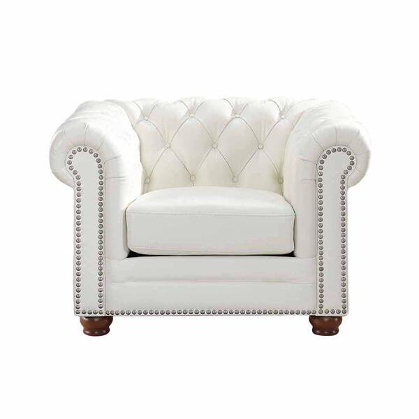 white leather chesterfield chair