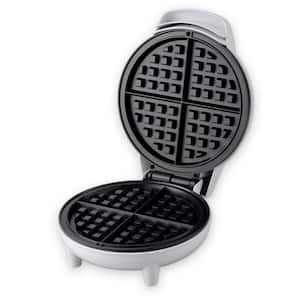 750 Watts Single Waffle White Belgian Waffle Maker 7 in. Round Waffles in less then 5-minutes Delicious Waffles