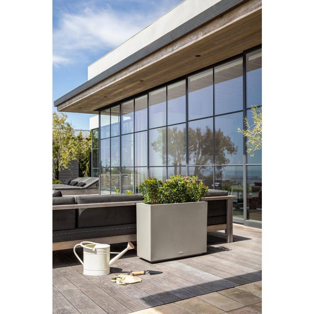 Gray Rectangular Polypropylene Outdoor Planter, 24" x 30"