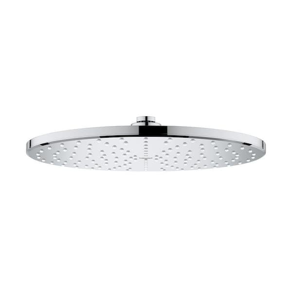 GROHE 1-Spray 12.2 in. Single Ceiling Mount Fixed Rain Shower Head in Starlight Chrome