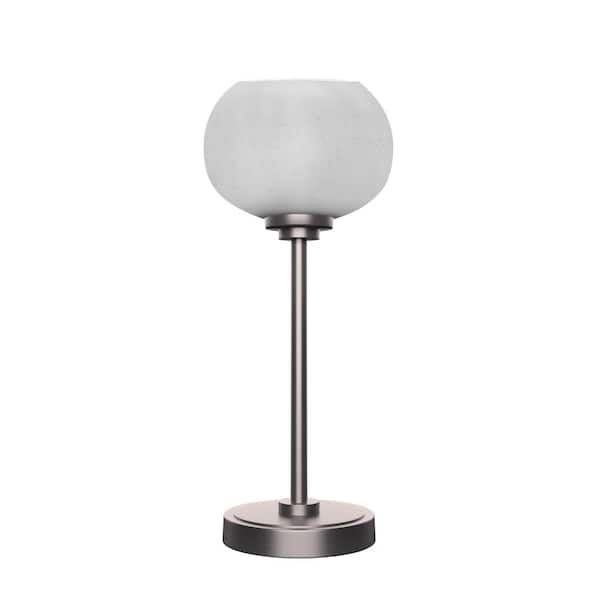 Unbranded Quincy 16.5 in. Graphite Accent Lamp with with White Muslin Glass Shade
