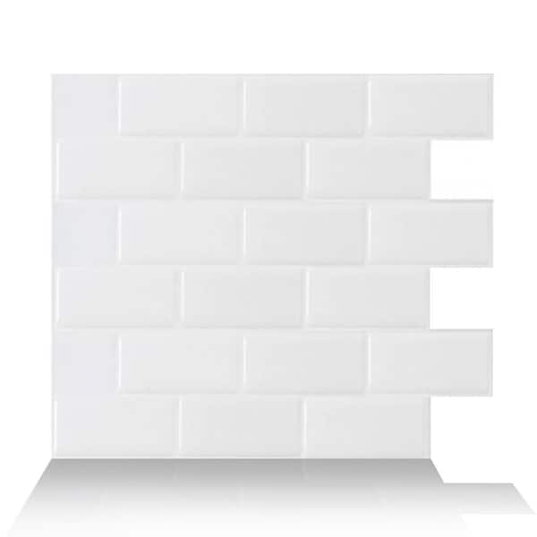 Tic Tac Tiles Pure Blanc 12 In W X, How To Stick Self Adhesive Wall Tiles