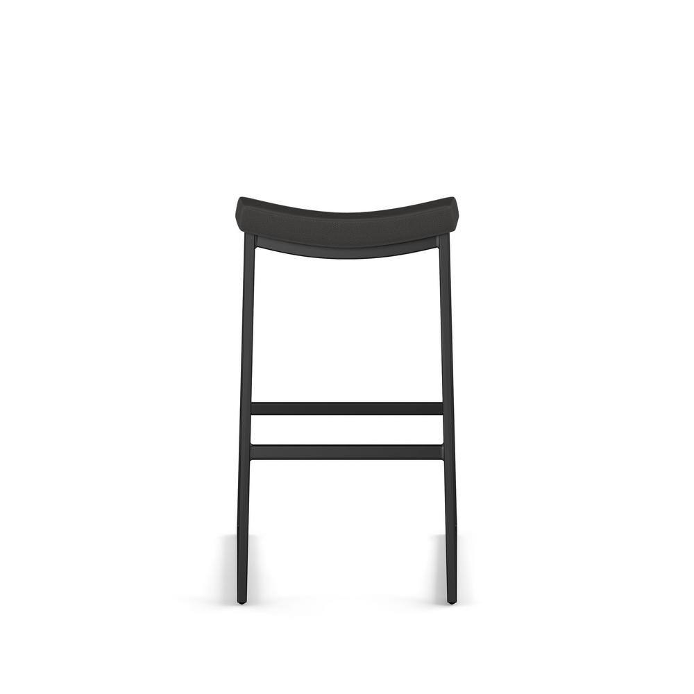 David 30" Black Faux Leather Backless Bar Stool