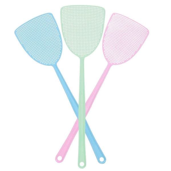 Fly Swatter with Strong, Flexible and Manual for Pest Control, Assorted Colors (3-Pack)