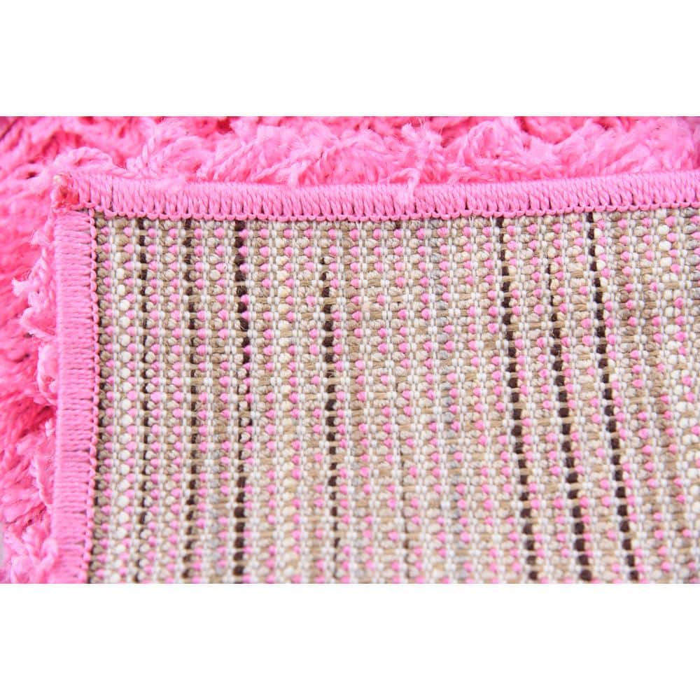 Lush Taffy Pink Shag Area Rug 2' x 3' Rectangular Washable