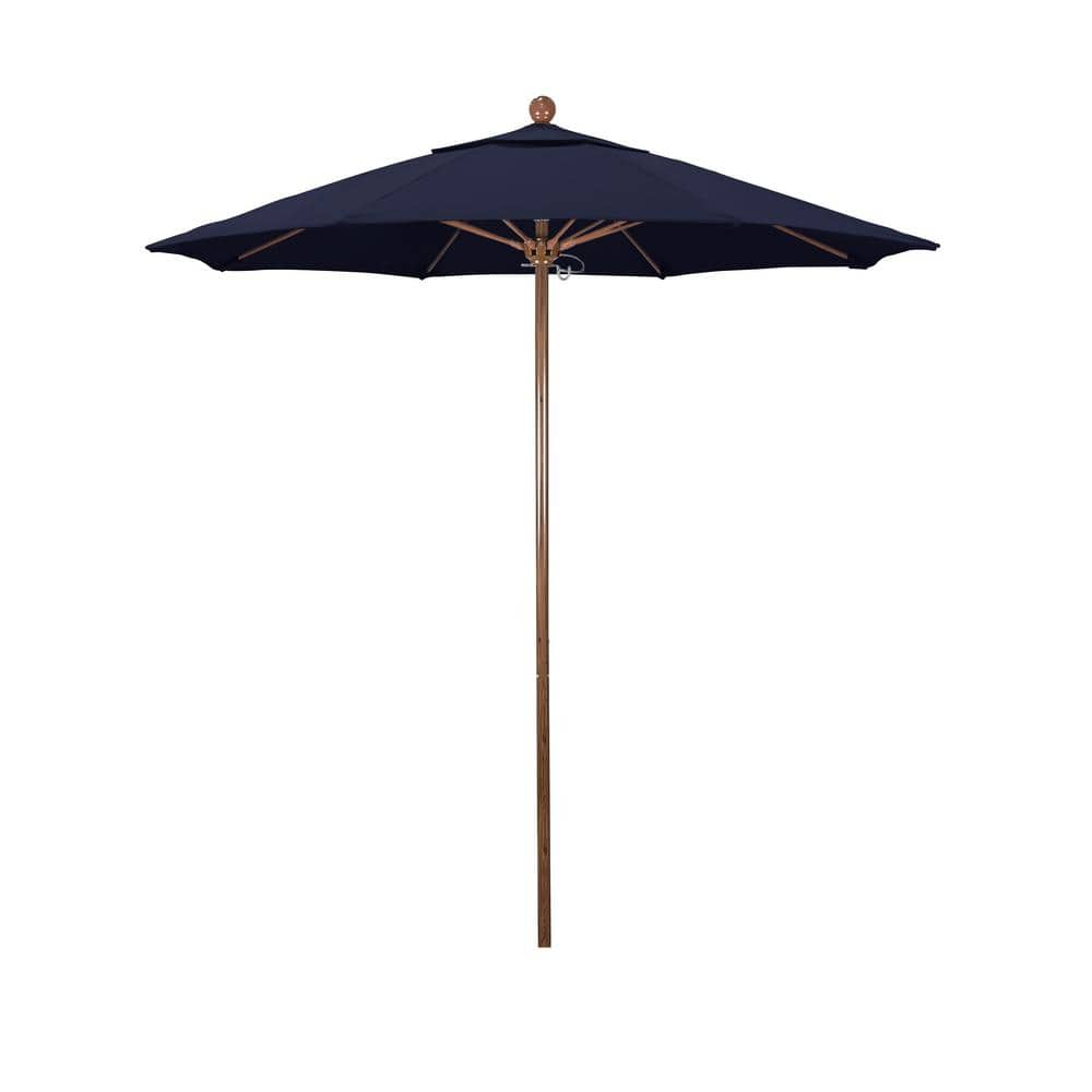 7.5 ft. Woodgrain Aluminum Commercial Market Patio Umbrella Fiberglass Ribs and Push Lift in Navy Olefin price history on PriceWatchPro