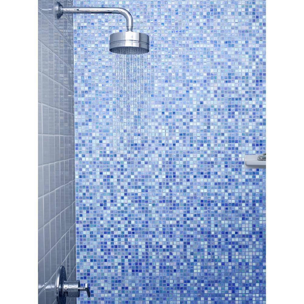 Sky Blue Iridescent Glass Mosaic Wall and Floor Tile
