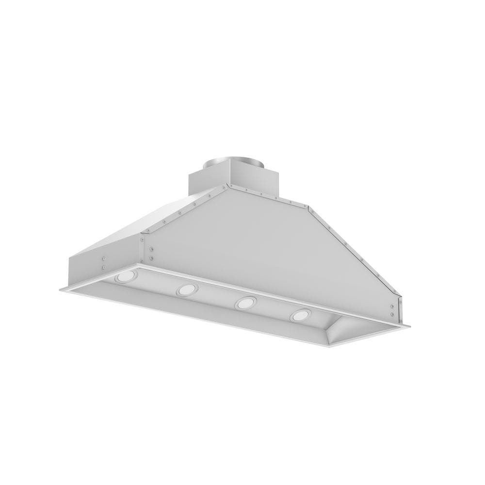 46-Inch Brushed Stainless Steel Range Hood Insert with LED Lighting