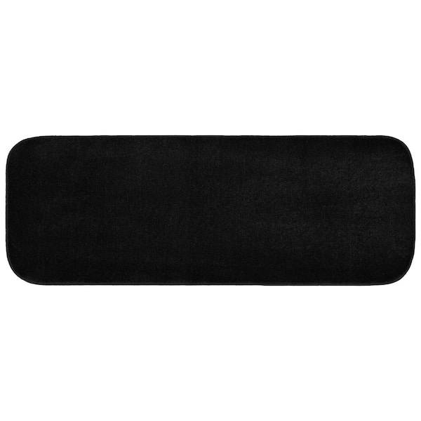 Sedona 22 in. x 60 in. Black Solid Color Plush Polypropylene Rectangle Bath Rug