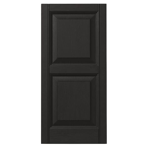 Ply Gem 12 in. x 28 in. Raised Panel Polypropylene Shutters Pair in Peppercorn