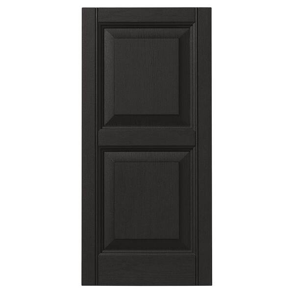 Ply Gem 15 in. x 39 in. Raised Panel Polypropylene Shutters Pair in Peppercorn