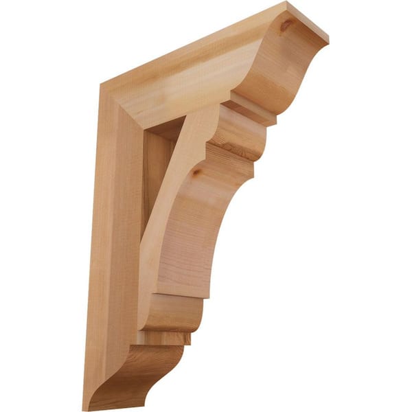 Ekena Millwork 5.5 in. x 28 in. x 20 in. Western Red Cedar Olympic Traditional Smooth Bracket