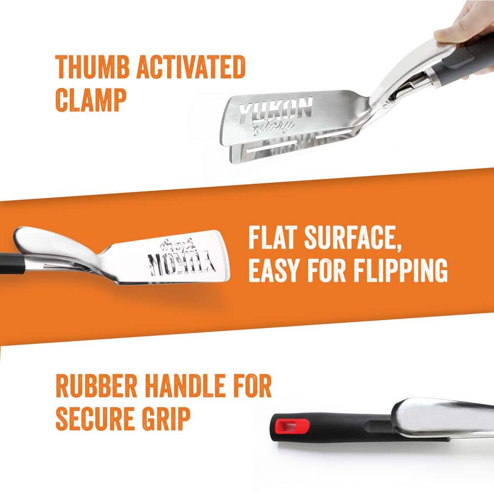 Premium Stainless Steel Tongs-Spatula with Rubber Grip