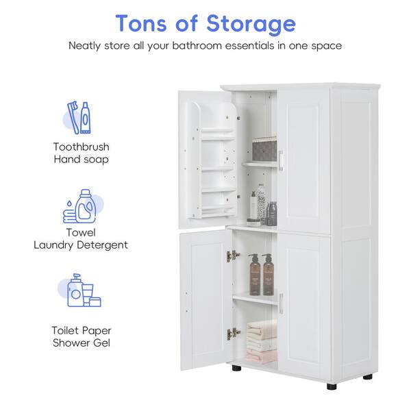 grossag 31.3 in. W x 15.6 in. D x 62.3 in. White Freestanding