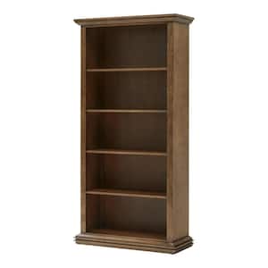Eldridge 72 in. H Haze Brown Color 5-Shelf Tall Standard Bookcase