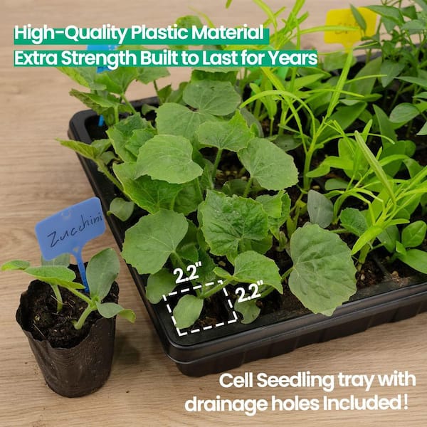 60-Cell Seed Starter Kit with Humidity Domes, Seedling Heat Mats, Propagation Trays, 2-Pack