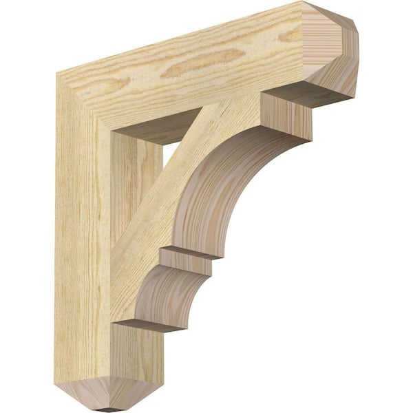 Ekena Millwork 4 in. x 18 in. x 18 in. Douglas Fir Balboa Craftsman Rough Sawn Bracket