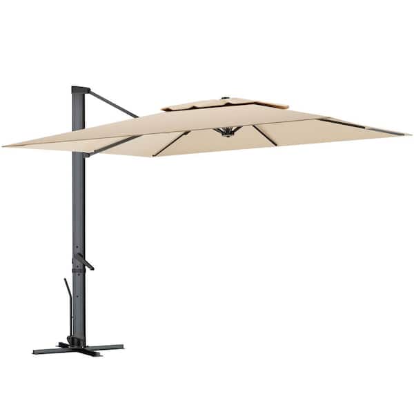 Unbranded 10 ft. x 13 ft. Patio Umberlla feasible outdoor umberlla for Outdoors Activities, Tan (Not Include the Base)