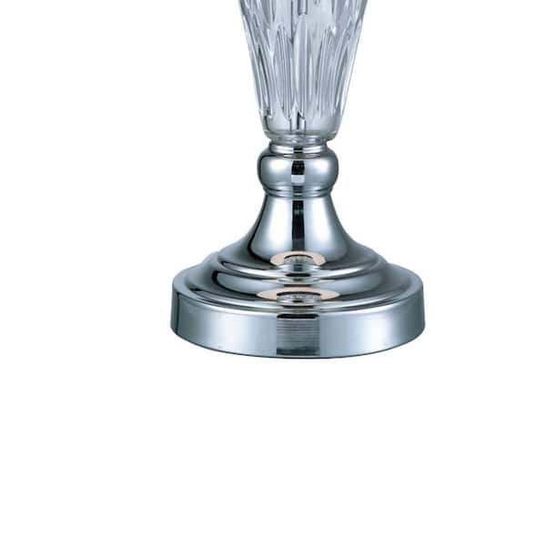 Dale Tiffany Vella 26.5 in. Polished Chrome Table Lamp with Fabric 