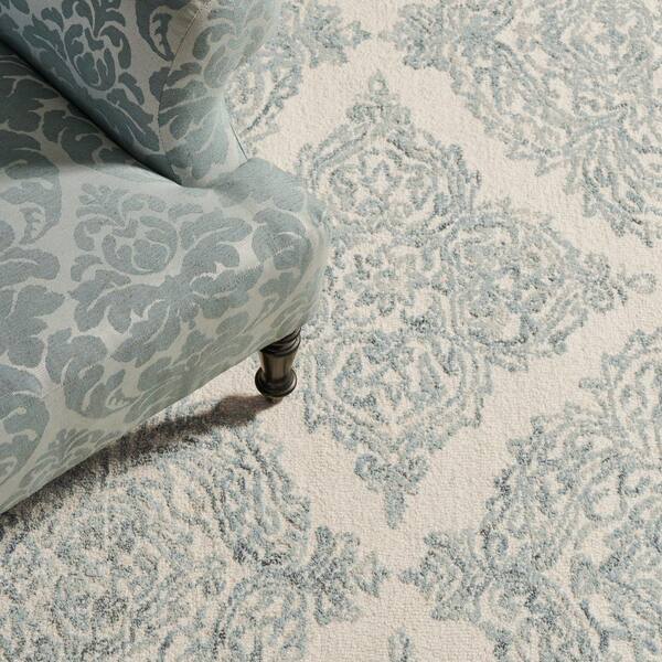 SAFAVIEH Martha Stewart Ivory/Blue 5 ft. x 8 ft. Floral Trellis