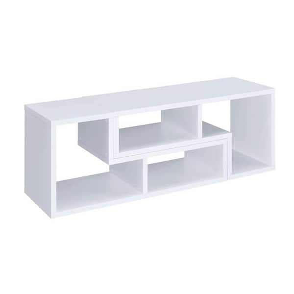 White Convertible TV Console Fits TV's up to 60 in. with Bookcase