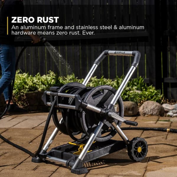 Gorilla 200 ft. Aluminum Zero Rust Premium Mobile Hose Reel GRM