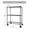 Tileon Heavy Duty 3-Shelf Shelving with Wheels, Adjustable Storage Units,  Steel Organizer Wire Rack AYBSZHD2269 - The Home Depot