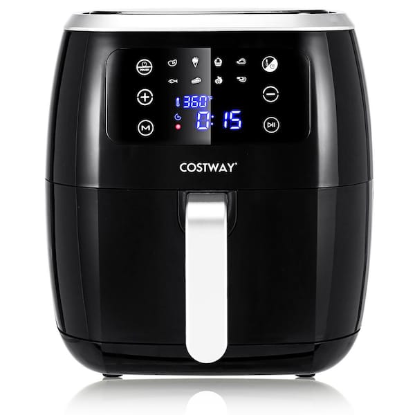 GoWISE USA 8-in-1 5.8 Qt. Black Air Fryer with 6-Piece Accessory