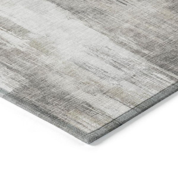 Taupe and Gray 2 ft. x 3 ft. Woven Abstract Rectangle Indoor/Outdoor Area Rug
