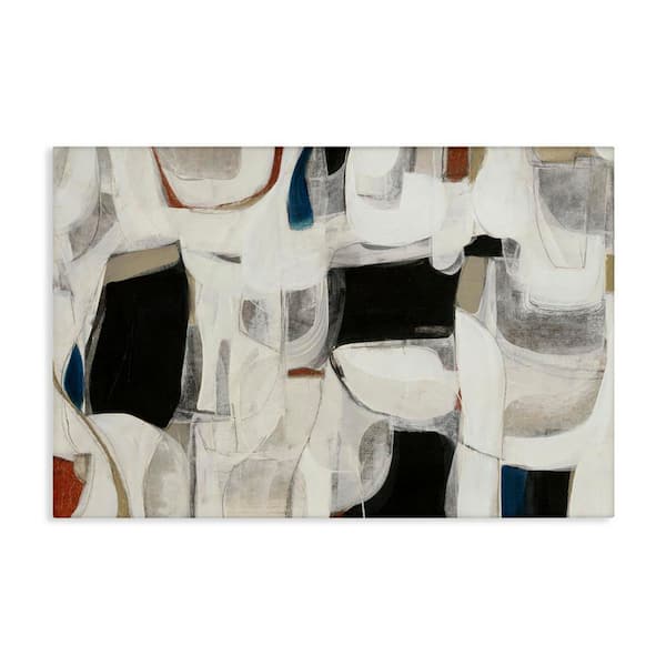 Stupell Industries Dynamic Earthy Shapes by Kippi Leonard Unframed Abstract Graphic Art Print 16 in. x 24 in.