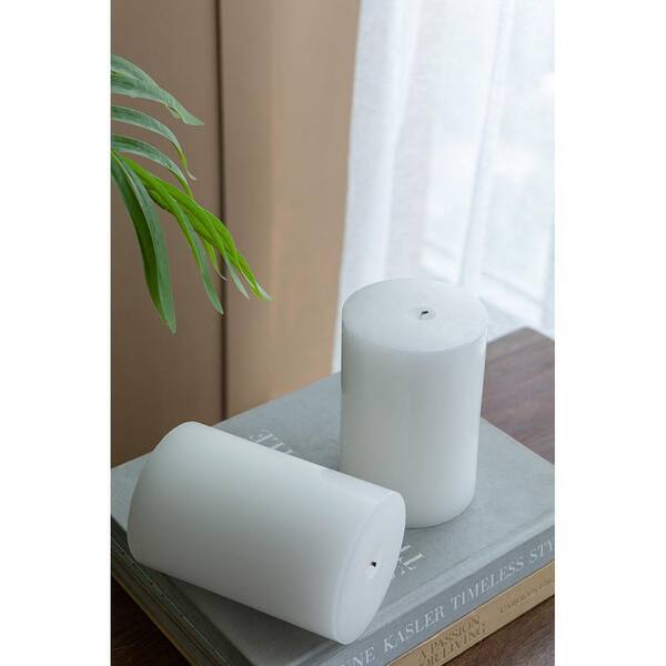 4 in. W x 6 in. H White Unscented Soy Wax Candle (2-Pack) for Any