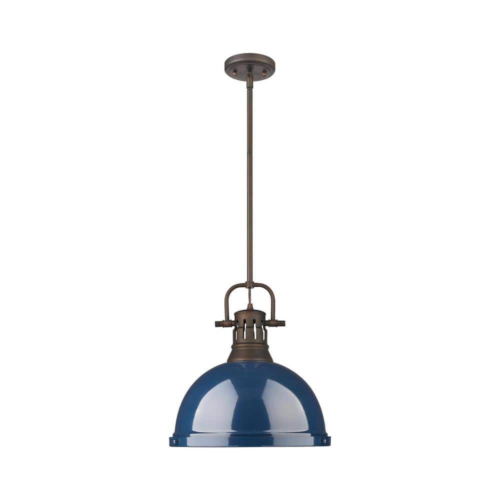 Duncan 100-Watt 1-Light Rubbed Bronze Pendant Light with Steel Shade price history on PriceWatchPro