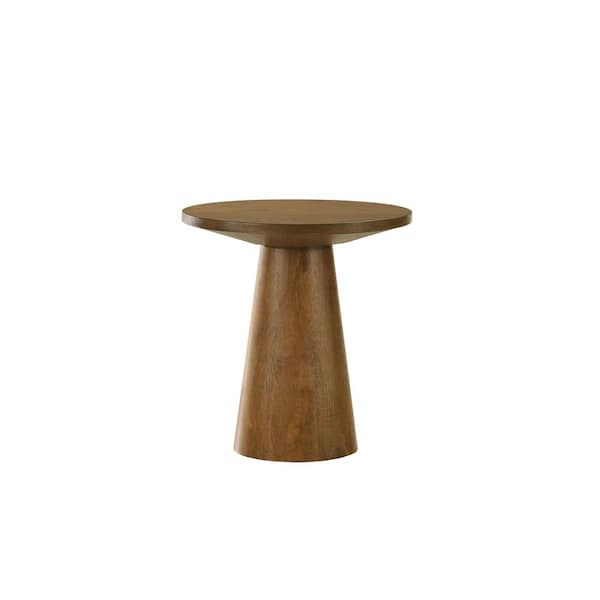 Terra 20 in. W Walnut Round Wood Console Table