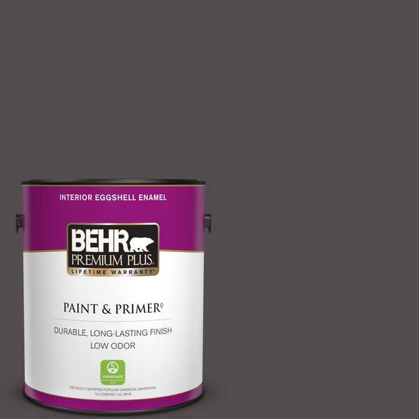 BEHR PREMIUM PLUS 1 gal. #N570-7 Black Elegance Eggshell Enamel Low Odor Interior Paint & Primer