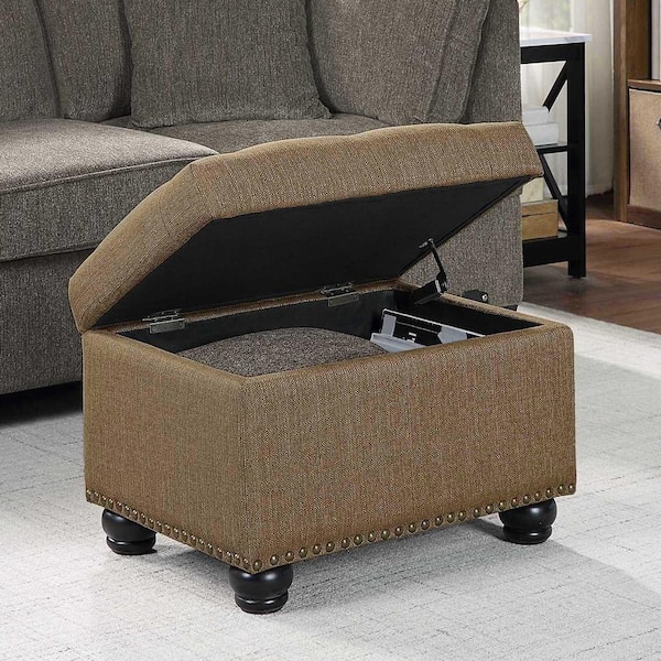 Convenience Concepts Designs4Comfort 5th Avenue Sandstone Fabric Storage Ottoman
