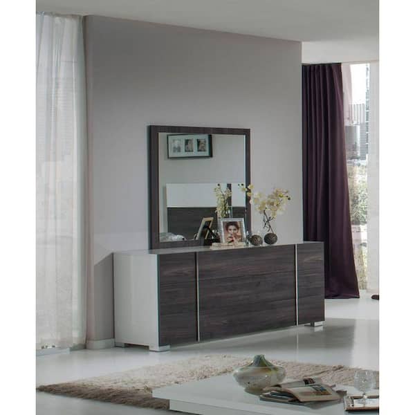 Nova Domus Corrado Italian Grey 39 in. W x 41 in. H Modern Rectangle Wood Framed Mirror