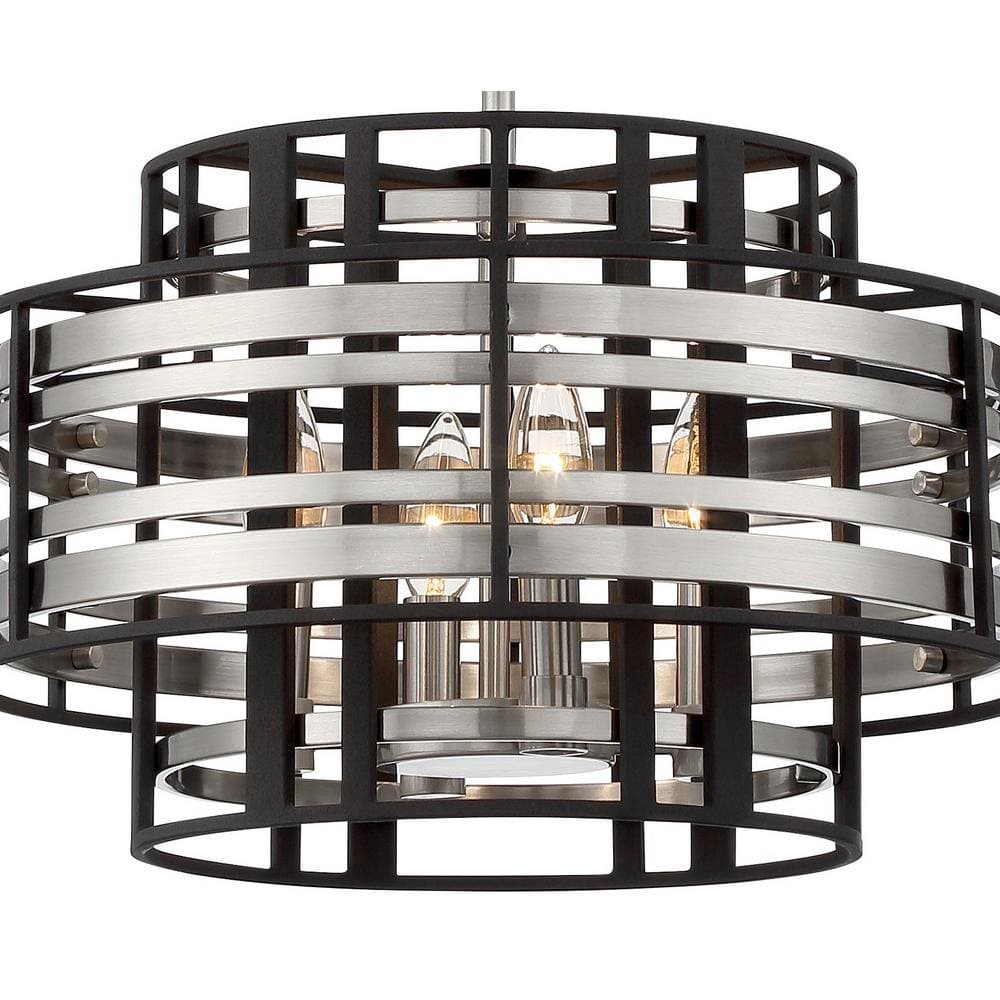 Brushed Nickel and Sand Coal 4-Light Mini Pendant