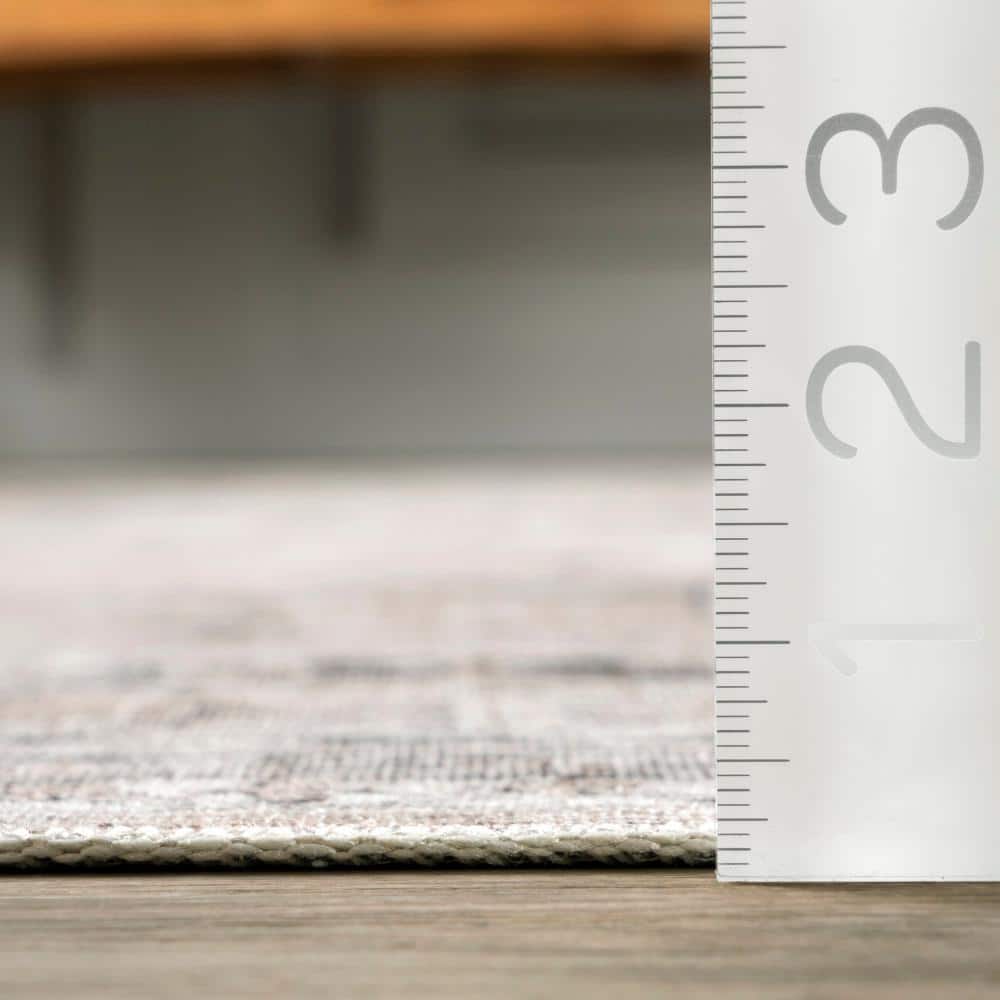 Davi Gray 9' x 12' Washable Synthetic Area Rug