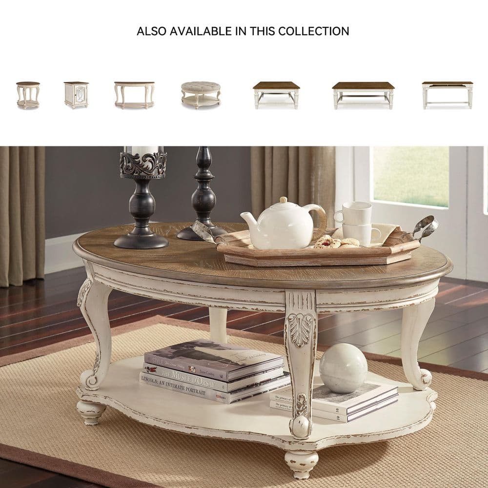 Realyn 26 in. 2-Toned Round Wood End Table (NO TEST)