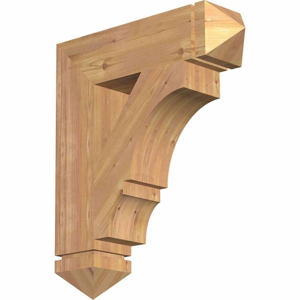 Ekena Millwork 5.5 in. x 28 in. x 24 in. Western Red Cedar Balboa Arts and Crafts Smooth Bracket