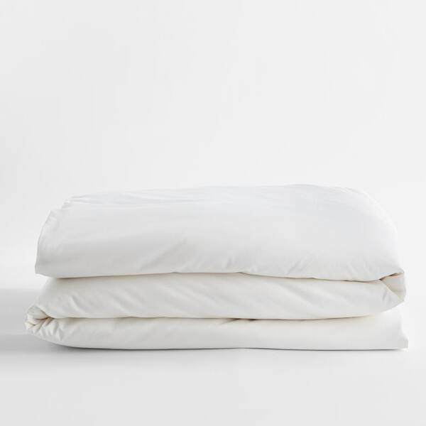 The Company Store Organic White Solid Sateen Full Duvet Cover D1X8-F ...