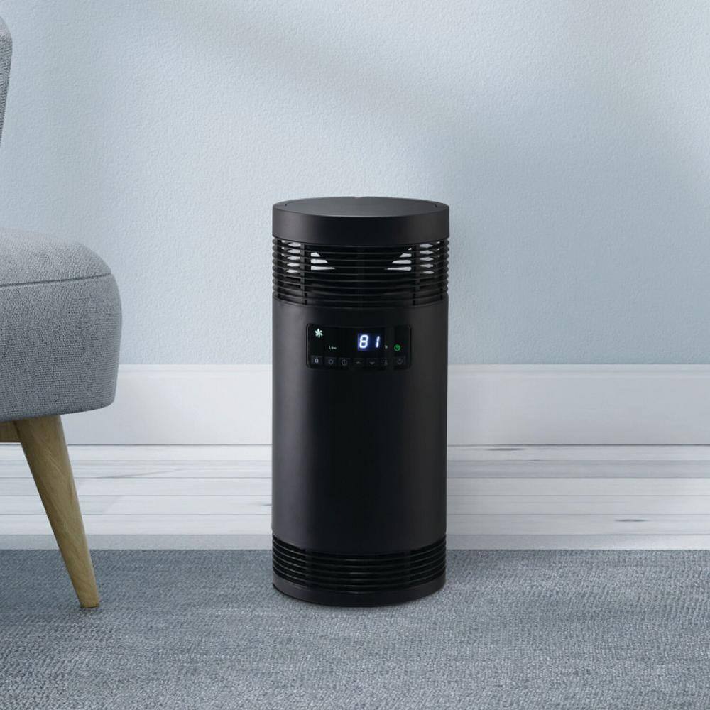 Black Ceramic Electric Tower Heater with Thermostat and Remote Control