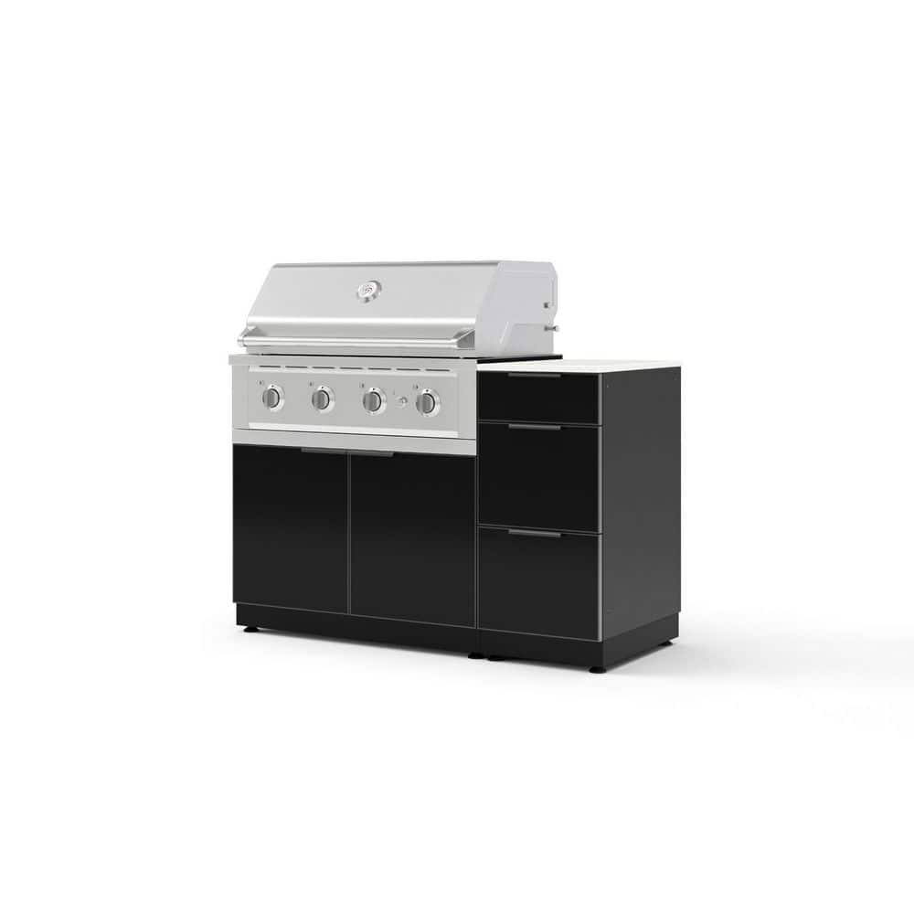 "Outdoor Kitchen 4-Piece 4-Burners Natural Gas Grill Island in Black w/36"" Performance Grill & Dekton in Aeris-Countertop" price history on PriceWatchPro