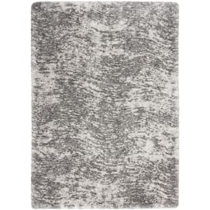 Dreamy Shag Charcoal Grey 7 ft. x 9 ft. Abstract Contemporary Area Rug