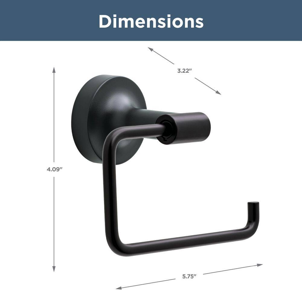 Matte Black Zinc Wall Mounted Euro Style Toilet Paper Holder