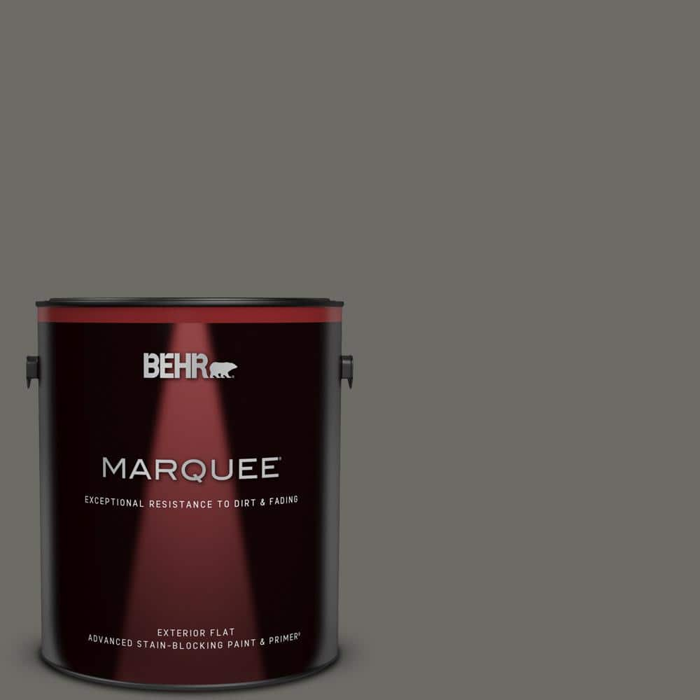 BEHR MARQUEE 1 Gal. #PPU18-18 Mined Coal Flat Exterior Paint & Primer ...