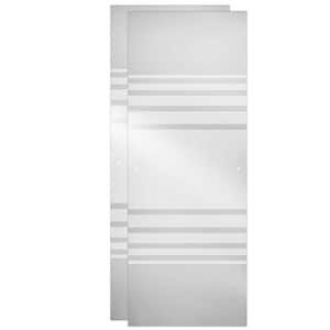 23.53 in. W x 67.75 in. H Sliding Frameless Shower Door Glass Panel in Frosted Glass