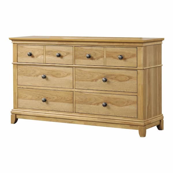 Zeller Natural Oak 6-Drawer 62 in. Dresser With Cedar Bottom Drawers