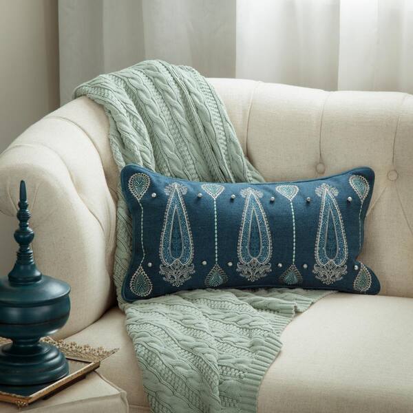 Bombay Paisley Dew Lumbar Toss Pillow